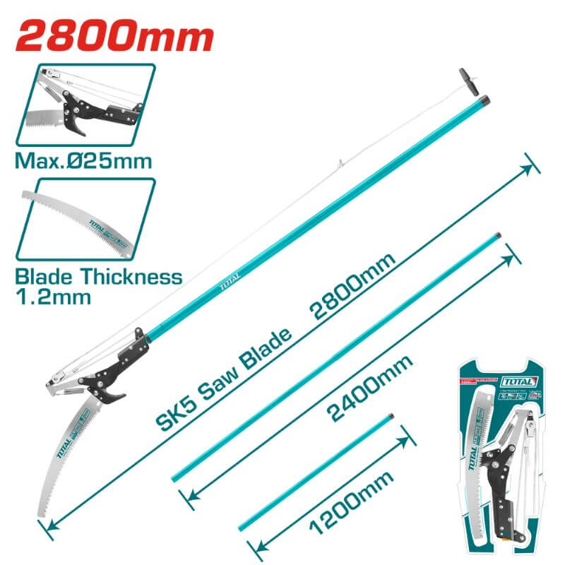 מסור מוט להארכה וגיזום יותר 2.4 מטר - TOLT-THEPS-25281 - פטיש ומסמר