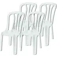 כיסא פלסטיק שחור X4 יחידות דגם ליפס מקט - 9361-5