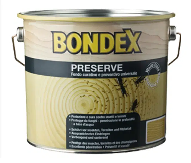 BONDEX משמר PRESERVE חומר שימור והגנה לעץ חיצוני מפני טרמיטים, מזיקים וריקבון