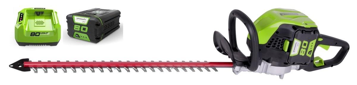 ‏גוזם גדר חיה 99550/5 Greenworks+סוללה 2.0AH+מטען מהיר