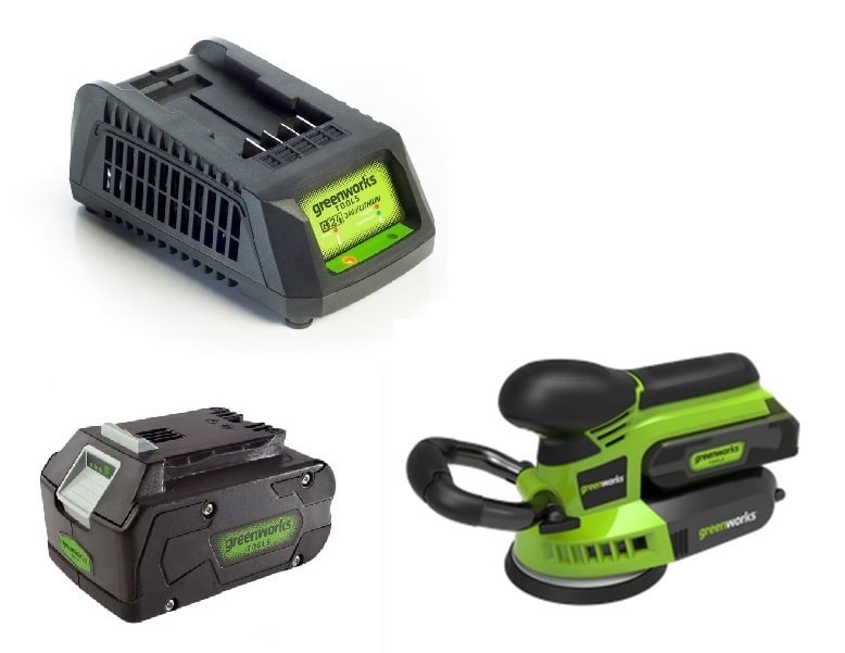 מלטשת 24V +סוללה 4.0Ah+מטען greenworks-99574/4.5