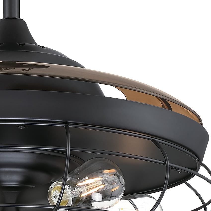 מאוורר תקרה ווסטינגהאוס 42″ דגם DUNLIN שחור עם כנפיים מתקפלות שקופות | תאורה 5X E27 | עיצוב רטרו ייחודי