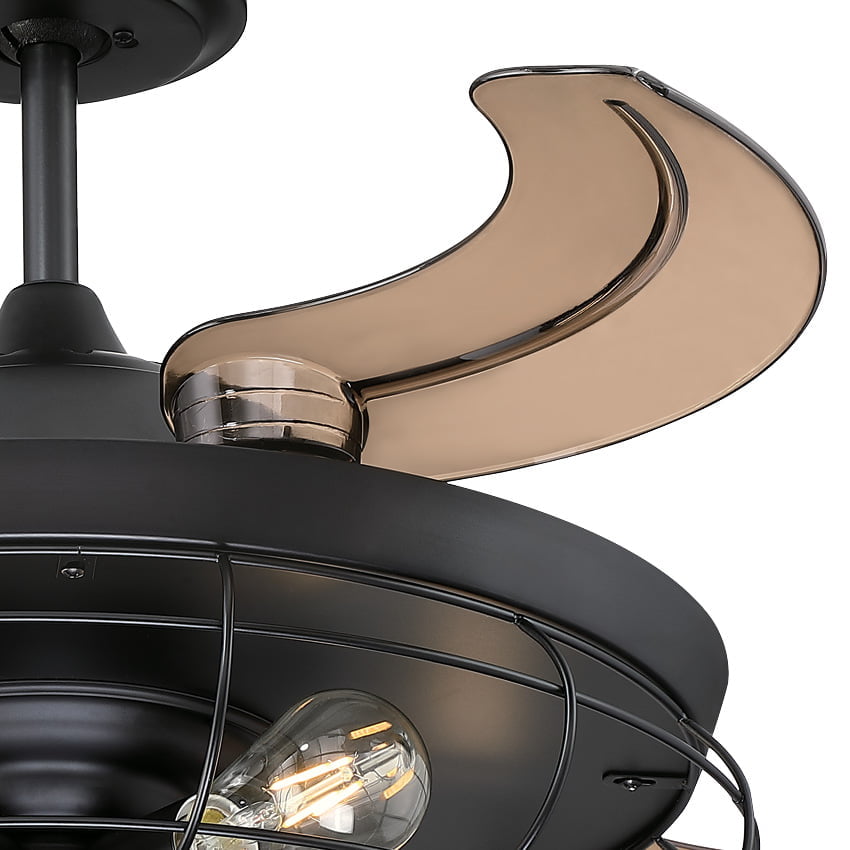 מאוורר תקרה ווסטינגהאוס 42″ דגם DUNLIN שחור עם כנפיים מתקפלות שקופות | תאורה 5X E27 | עיצוב רטרו ייחודי