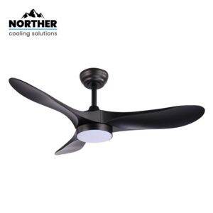 Norther מאוורר תקרה 42″ דגם YORK שחור | מנוע DC שקט - פטיש ומסמר
