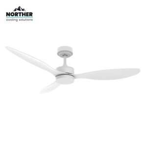Norther מאוורר תקרה 52 אינץ' דגם VERMONT לבן | מנוע DC שקט | תאורת LED 24W | שלט רחוק - פטיש ומסמר