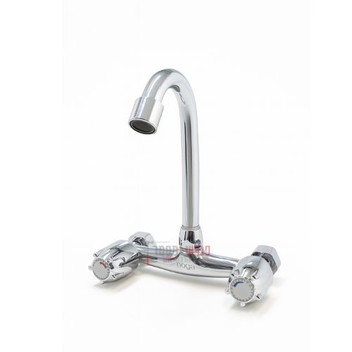 ברז קיר NOGA | פיה קצרה | בציפוי כרום - פטיש ומסמר