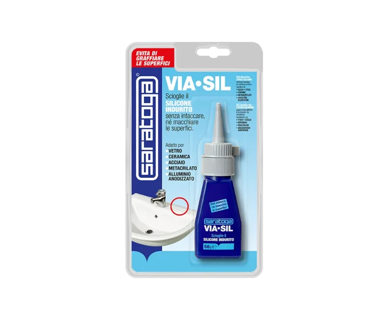 בקבוק נוזל Saratoga VIA-SIL INDURITO דגם 85.172.001 נפח 100ml - מסיר סיליקון מקצועי במרקם ג'ל עם חומצות מאוזנות ומעכבי קורוזיה להסרה ברמה מולקולרית