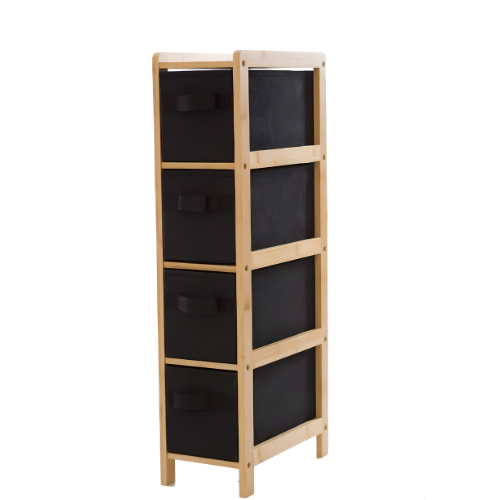 מעמד 4 מגירות מעץ במבוק ובד – CARRIE - פטיש ומסמר