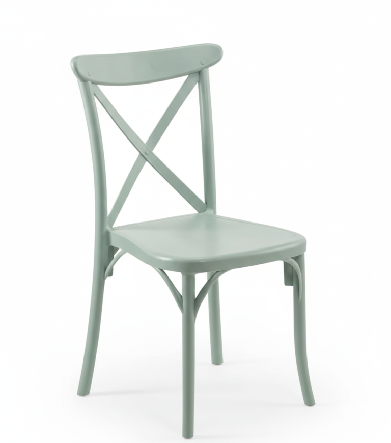 רביעיית כיסאות פלסטיק יצוק גב X ירוק - פטיש ומסמר