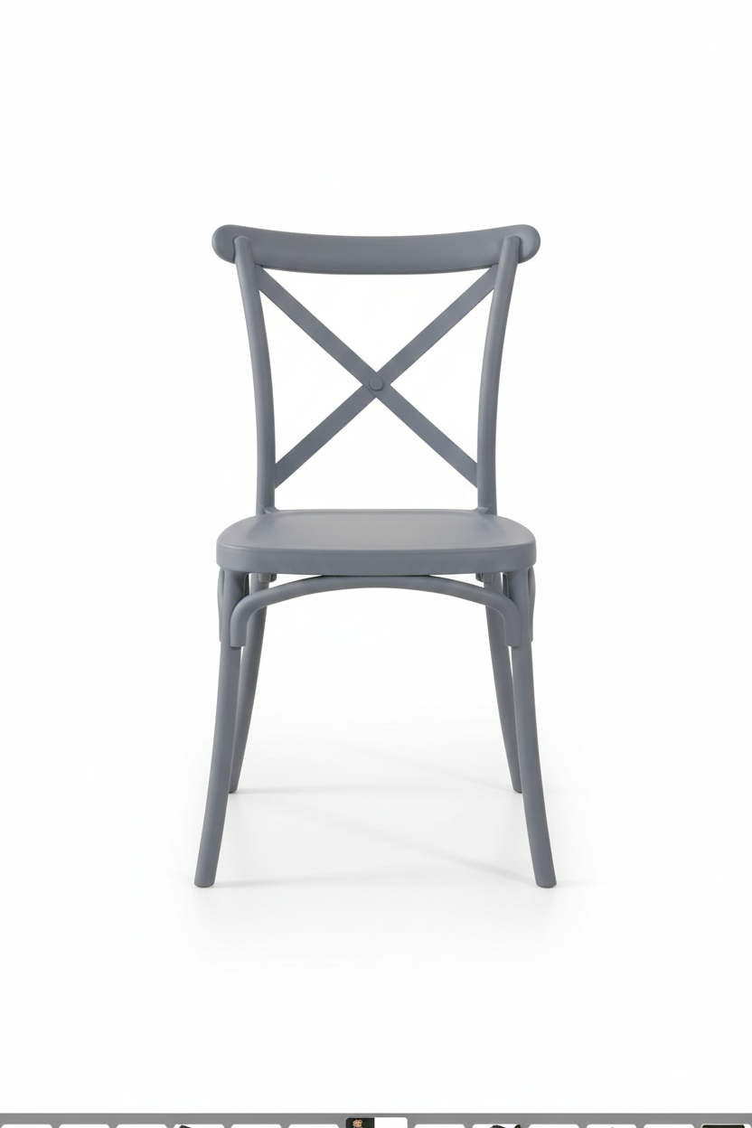 רביעיית כיסאות פלסטיק יצוק גב X שחור (העתק) - פטיש ומסמר