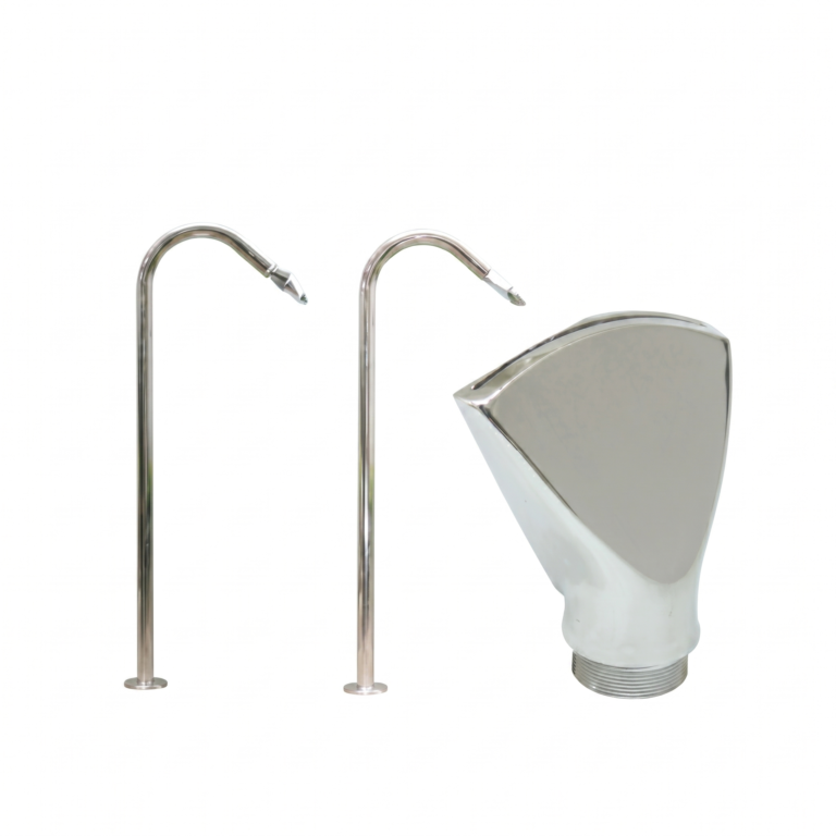 מפל דוש לבריכה שניר OXYGEN מנירוסטה SS 304 – אורך 1.5 מטר עם ראש רחב - פטיש ומסמר