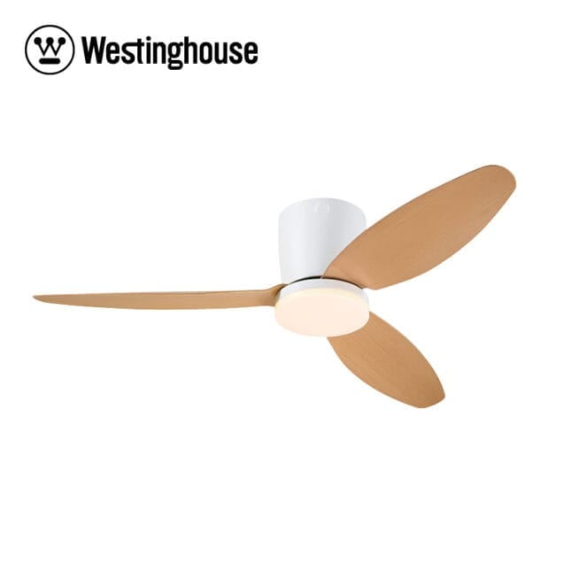 מאוורר תקרה Westinghouse CARLA 48" לבן ועץ עם שלט ותאורת LED 28W - פטיש ומסמר