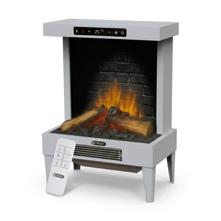 קמין חימום חשמלי דיגיטלי TRUST דגם Flameglow Electric Heater מק"ט 235-24105 בהספק 1800W - פטיש ומסמר