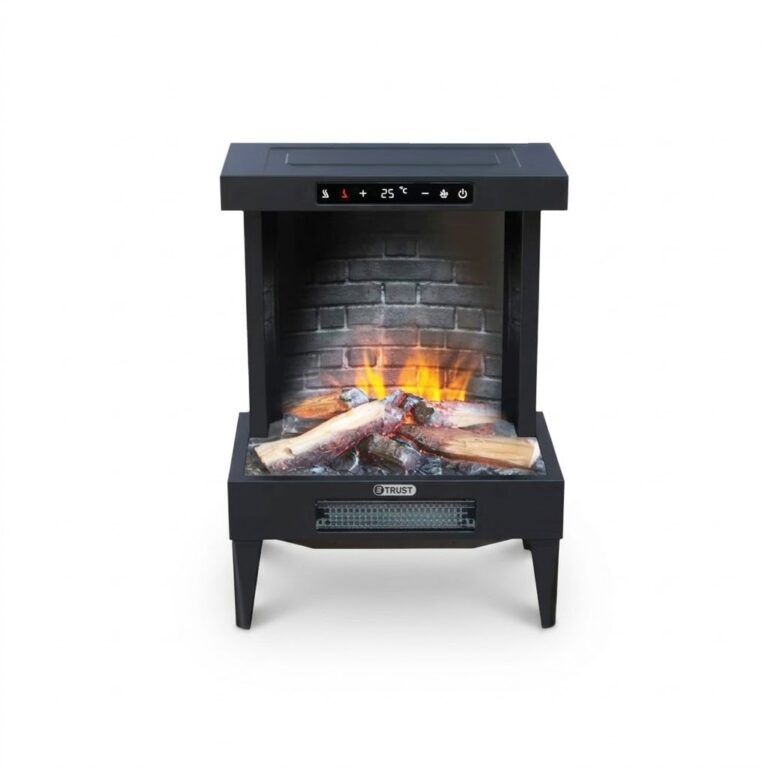 קמין חימום חשמלי דיגיטלי שחור TRUST דגם Flameglow Electric Heater מק"ט 235-24106 בהספק 1800W - פטיש ומסמר